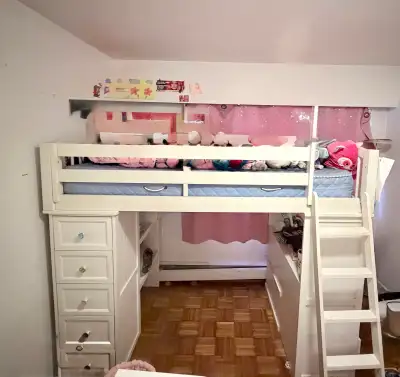 White Loft Bed, View more