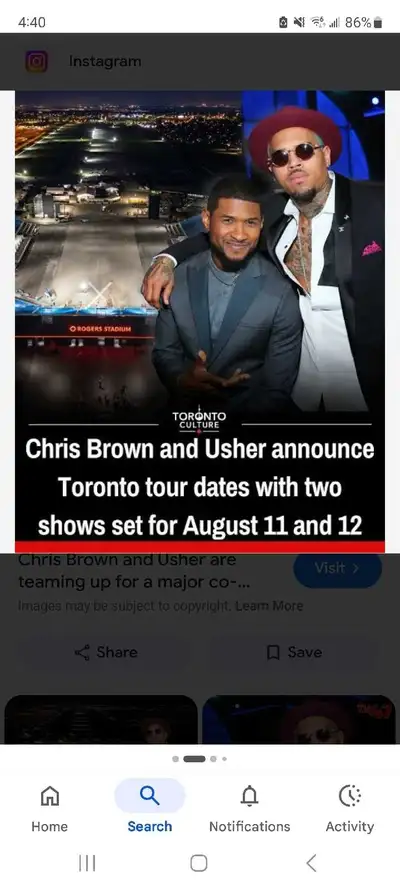USHER & CHRIS BROWN  The R&B Tour Rogers Stadium Toronto, View more