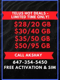 TELUS DEALS (UNLIMITED CALLS TO USA, INDIA, PAKISTAN & 25 OTHERS