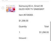 65in tv Samsung