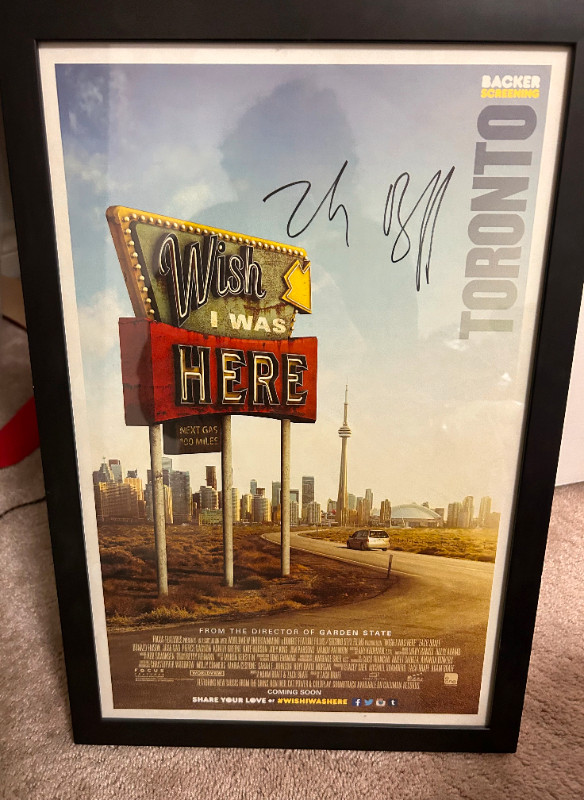 Signed Zac Braff Movie Poster in Arts & Collectibles in City of Toronto - Image 3