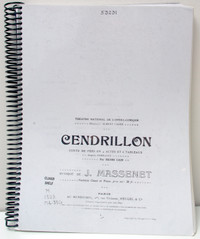 Cendrillon by Jules Massenet, piano/vocal score, French