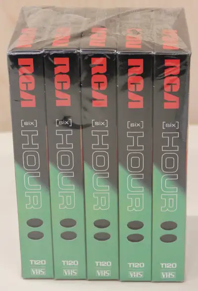RCA Video Cassette T12O VHS VCR Tape 6 Hour----------------------------- $22 / 5 Pack Maxell Standar...