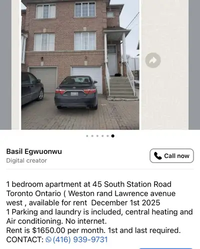 This cozy one-bedroom apartment is located at 45 South Station Road in the Weston and Lawrence Avenu...