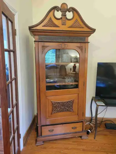 Antique Wooden Hutch Display Cabinet, View more