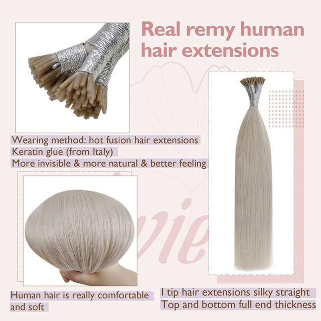 NEW: 24 Inch Real Human I Tip Hair Extensions, 50g in Other in Markham / York Region - Image 3