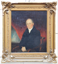 Antique oil painting, Portrait of S. Abbott by William Allsworth