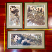 Panda Trilogy – Set of 3 Limited Edition Art by  Seerey-Lester