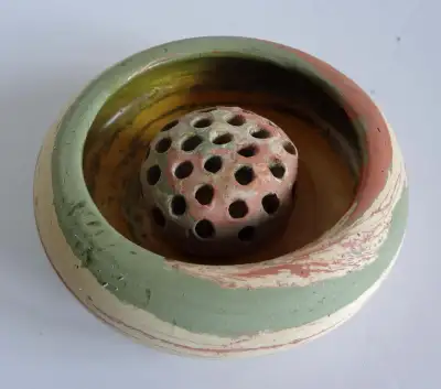 VINTAGE Silver Springs FLORIDA Souvenir Pottery Bowl & Frog, View more