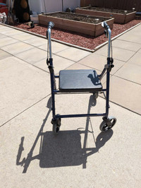 Portable walker with Seat