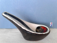 Marcello Fantoni collector Leather Wrapped Ceramic  Pipe Holder