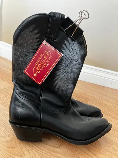BOULET BOOTS Vtg. Western #9506 - Feather Head Size 10 Brand New, View more