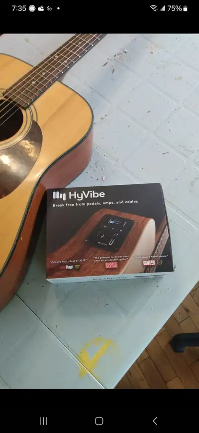 Hyvibe H1 installed on Cort Earth 70, View more