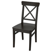 IKEA INGOLF dining chairs, brown-black (6)