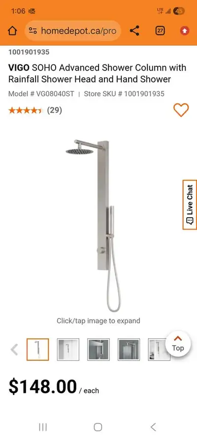 Shower Column with Rainfall Shower Head, View more