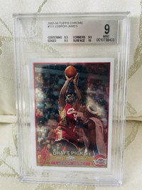 2003 LeBron James Topps Chrome Rookie BGS 9 with 10 sub!