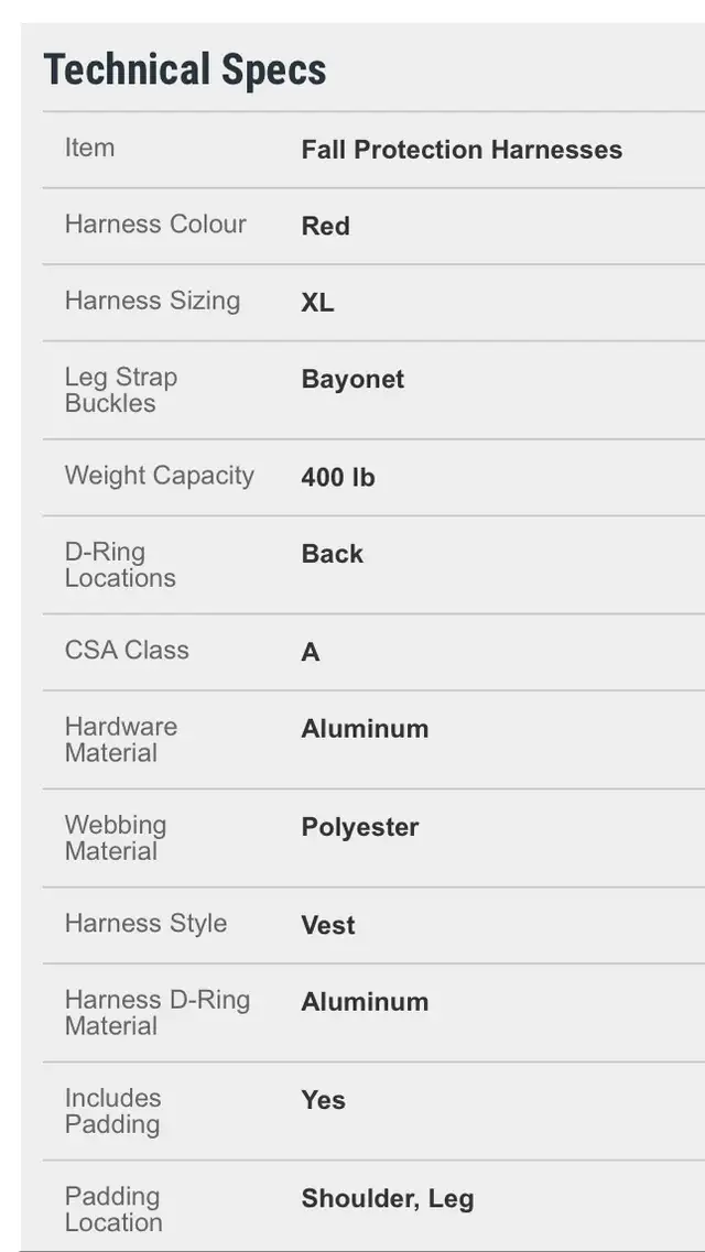 New 50% off Dynamic Bayonet XL Fall Arrest Harnesses in Other in Saskatoon - Image 7