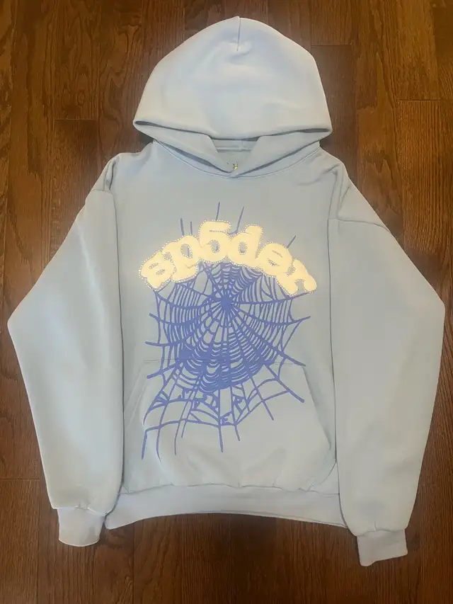 Sp5der Sky Blue Hoodie - Size L in Men's in Mississauga / Peel Region - Image 3