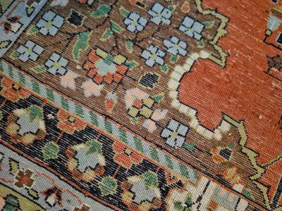 Hand Knotted silk persian prayer rug 24"x49", View more