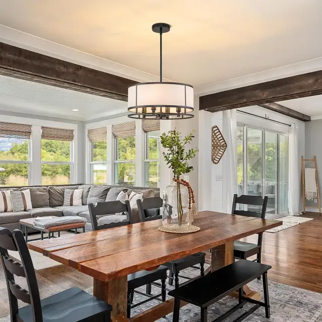 15.7" Modern Drum Chandelier for Dining Room, Kitchen, Entryway, in Indoor Lighting & Fans in Oshawa / Durham Region - Image 3