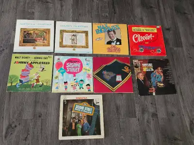 Price drop to $5 each.... Vintage vinyl records. Sesame street. Chittychitty bang bang Oliver. Walt...