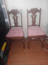 Three wood antique chairs