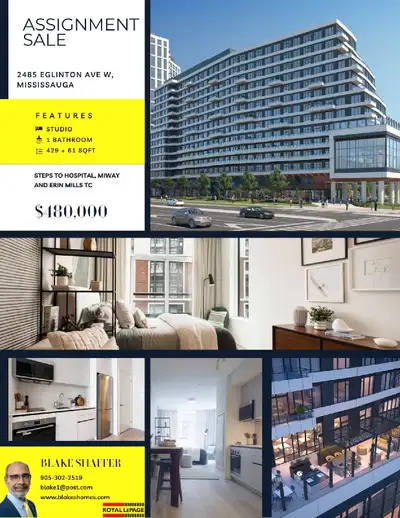URGENT SALE – MUST SELL! Kith Condo Assignment – BELOW Builder’s Price! Eglinton and Erin Mills, Mis...