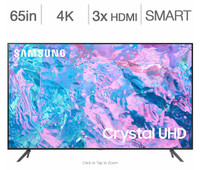 Télévision LED 65'' UN65CU7000 4K CRYSTAL UHD HDR Smart Samsung+