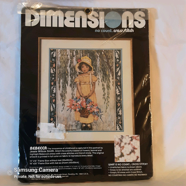 Rebecca crosstitch Kit 3909 by Jessie Willcox Smith, Dimensions in Hobbies & Crafts in Calgary - Image 2