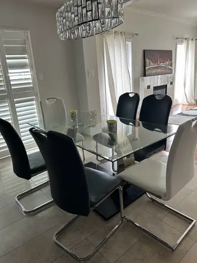 Modern Glass Dining Table Set, View more
