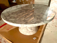 Circular Faux Marble Coffee Table