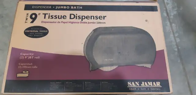San Jamar Twin 9" Tissue Dispenser, new in box in Bathwares in Mississauga / Peel Region - Image 3