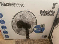 Brand new unopened westinghouse 16’ pedestal fan 5 blade design!