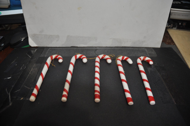 Vintage lot of 12 Candy Cane Christmas Ornaments for tree decora in Toys & Games in Victoriaville