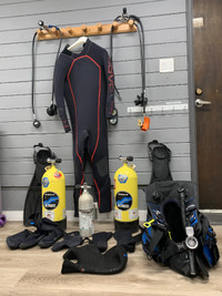 Complete set of diving equipment