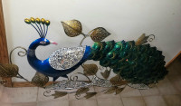 Large lighted Metal Peacock