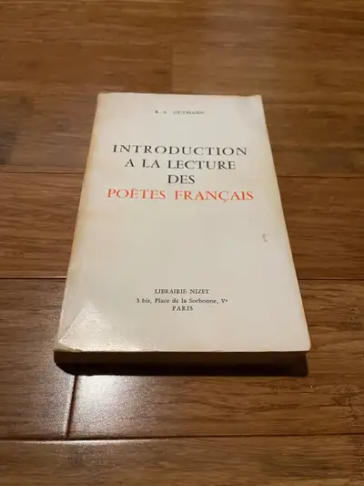 R. A. Gutmann - Introduction à la lecture des poètes français., View more