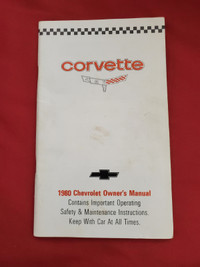 Corvette Owners Manual, 1980