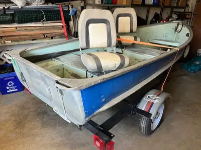 Perfect little boat for fishing. It pulls easily behind my SUV. Includes trailer, trolling motor, Li...
