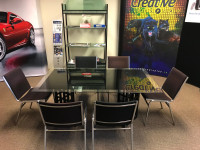 Glass boardroom table, chairs  and showcase for Office