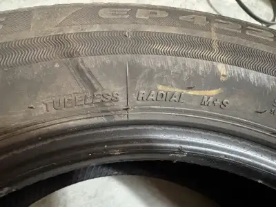 Bridgestone EP422 plus Ecopia 195/65R15 91S Mud & Snow tires. These came off a Toyota Prius Prime. L...