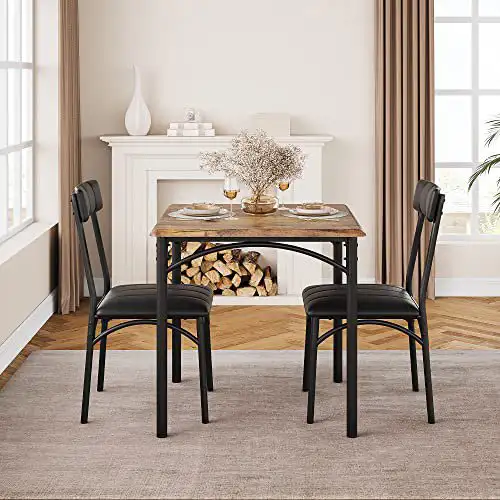Wood Kitchen Room Table Set with 2 Upholstered Chairs  in Dining Tables & Sets in Markham / York Region - Image 4