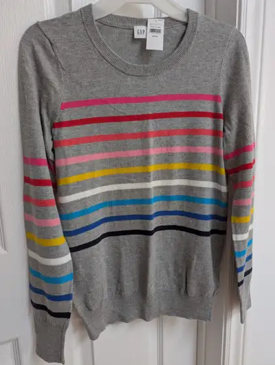 NEW -  Gap "Crazy Stripe" Crewneck Pullover Sweater, View more