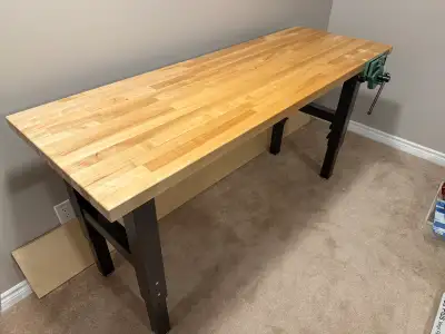 Gladiator 72x25 Solid Wood Adjustable Workbench , View more