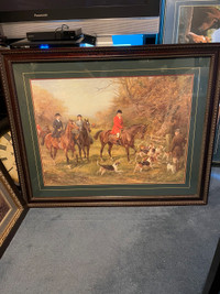 Large Horse Hunt Scene wall art picture Going To Cover: by Hardy