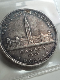 1939 Canadian Silver Dollar AU 58