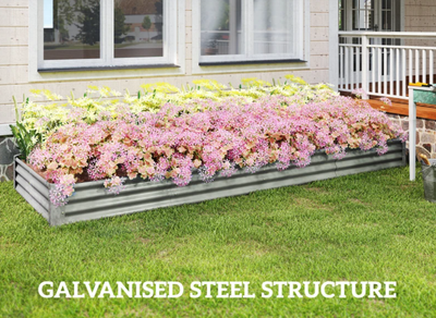 New 12x4x1FT Galvanized Metal Raised Garden Bed, View more