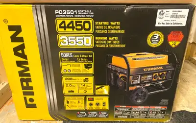 Firman Performance P03501 Gas-Powered 18.9-L 3550-4450W Portable Generator Bought in 2021, but box n...