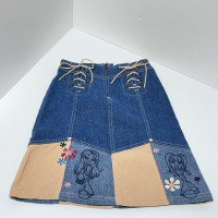 Bratz girls skirt size 10/12 original vintage denim embroidered 