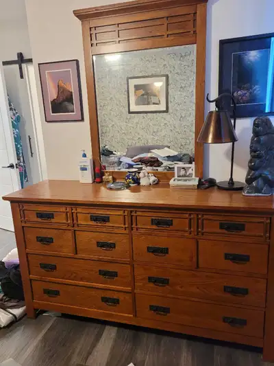 Mission Style Oak Dresser w/ Mirror, View more